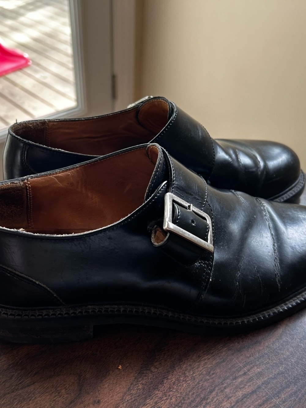 Kenneth Cole Black Single Monk Strap Leather Shoes